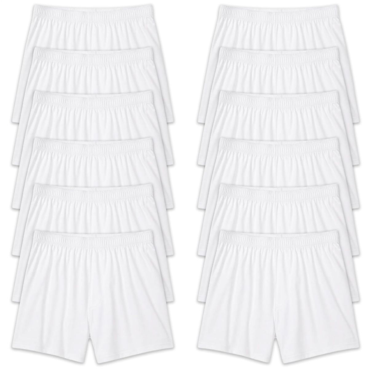 Mens Cotton White Boxer Shorts Size 10xlarge