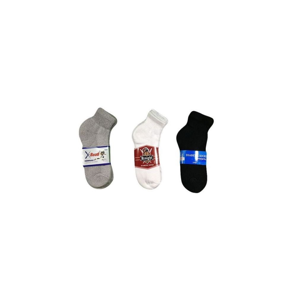 144 Wholesale Mens Diabetic Ankle Sock Size 10-13 In Black