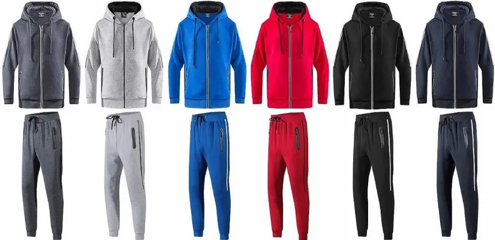 14 Wholesale Mens Fashion Active Fleece Set In Red
