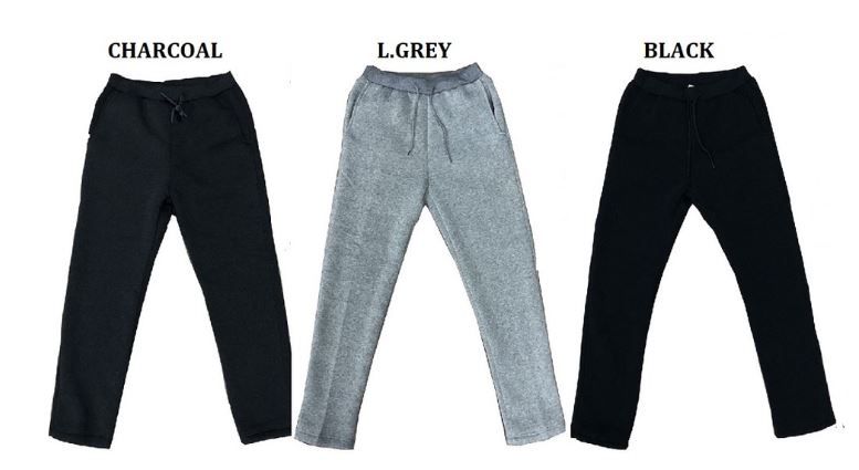 12 Pieces of Mens Fashion Fleece Pants With Sherpa Lining In Charcoal (pack A: S-Xl)