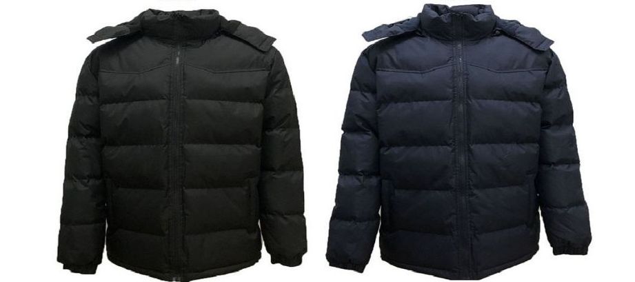 12 Wholesale Mens Fashion Puffer Jacket In Navy