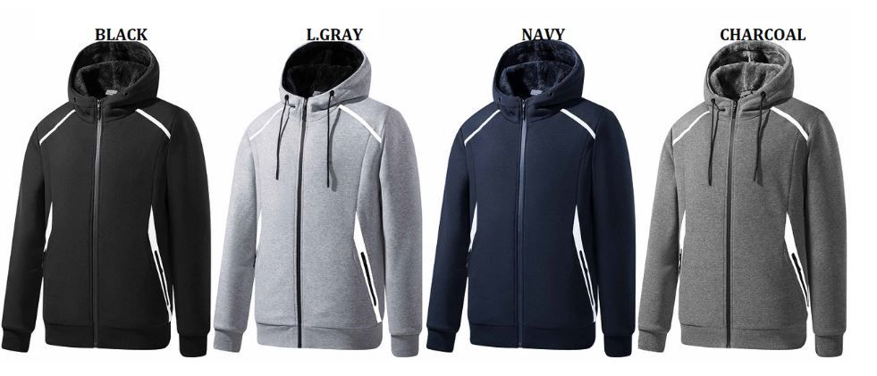6 Pieces Mens Fleece Hoodie With Fur Lining In Lgrey (pack A: S-Xl) - Mens Jackets