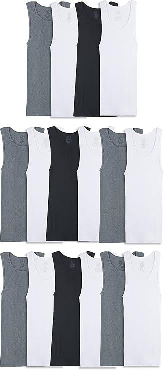 720 Pieces Mens Fruit Of The Loom Assorted Color Ribbed Cotton Tank Top Assorted Sizes S-xl - Inmate Clothing and Footwear