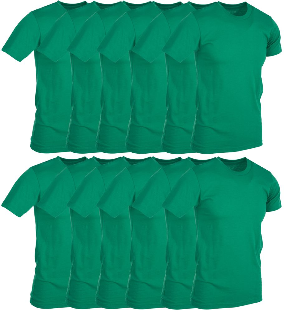 36 Pieces of Mens Green Cotton Crew Neck T Shirt Size Medium