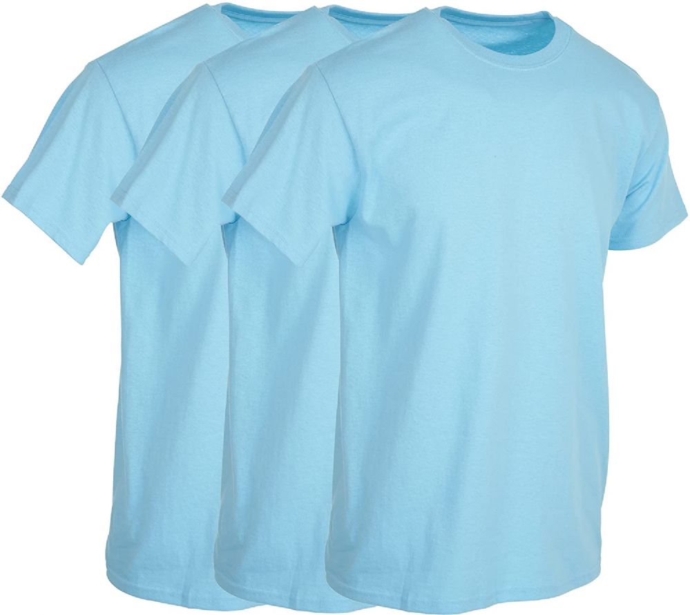 36 Pieces of Mens Light Blue Cotton Crew Neck T Shirt Size Medium