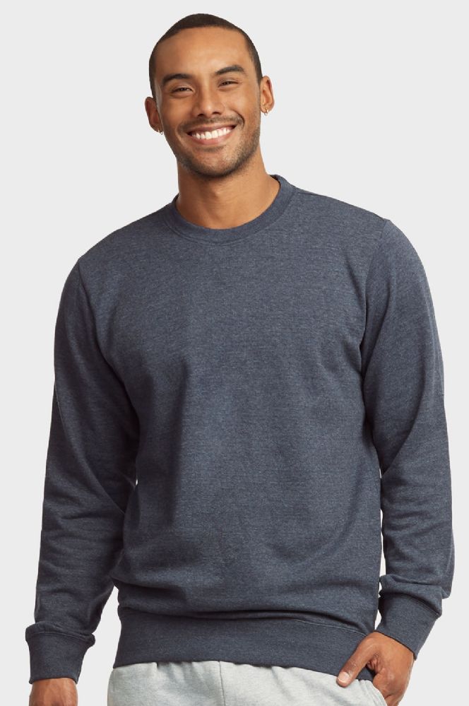 12 Wholesale Mens Light Weight Fleece Sweatshirts In Denim Size X Large