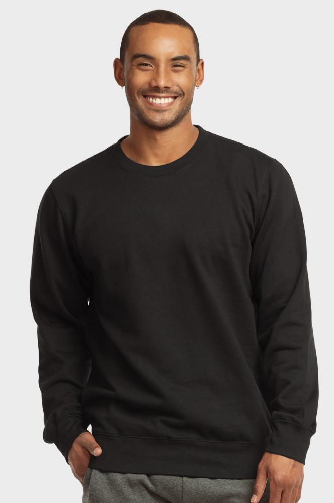 12 Wholesale Mens Light Weight Fleece Sweatshirts In Black Size Medium