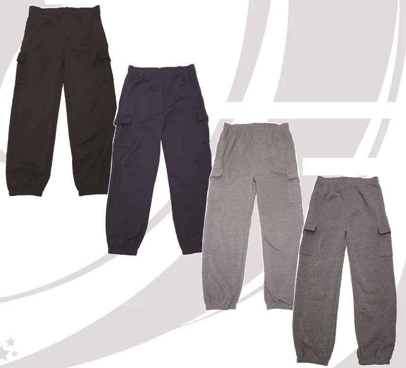 24 Pieces of Mens Plus Size Cargo Fleece Sweatpants Assorted Colors Sizes 3x And 4x
