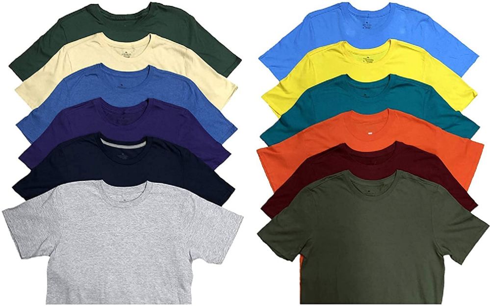 60 Pieces of Mens Plus Size Cotton Crew Neck Short Sleeve T Shirt, Assorted Colors, Size 7xlarge
