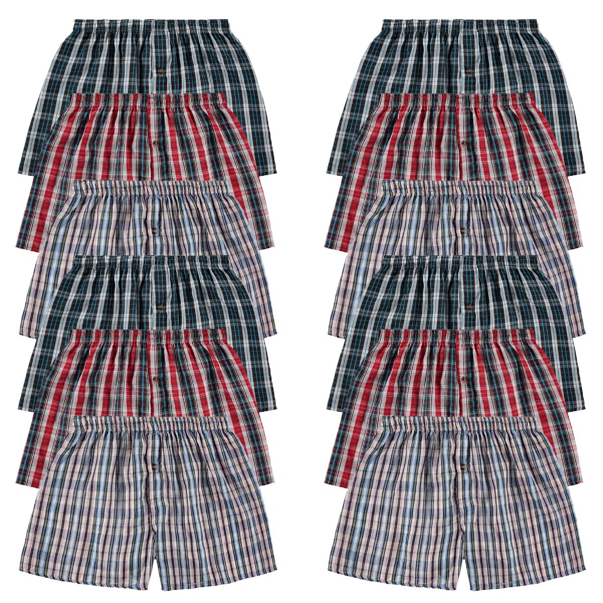 Mens Woven Plaid Boxer Shorts Size 2XLarge