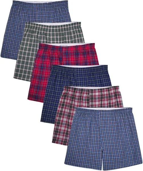 Mens Woven Plaid Boxer Shorts Size Small