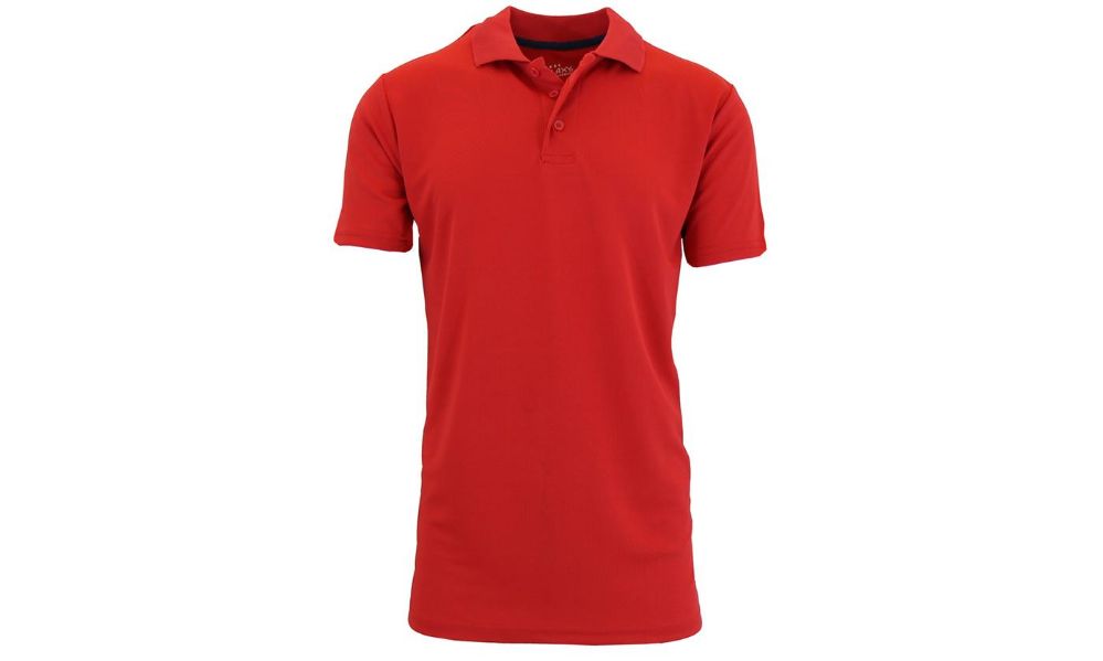 24 Pieces MoisturE-Wicking Tagless Polo Shirt Red Size Med - Mens Polo Shirts
