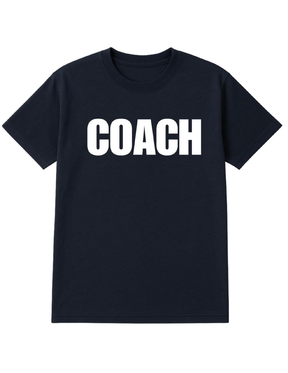 24 Pieces Navy Coach T-Shirt Size S, Cotton Blend Printed In Usa For Sports & Team Leaders - Event Personnel Tees