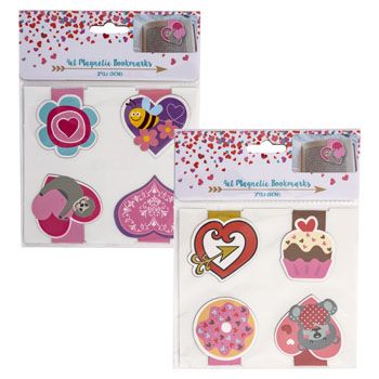 36 Wholesale Bookmark Magnetic 4pk 2in2 Asst Combos/val Pb W/hdr Insrt
