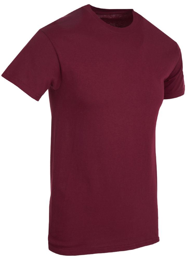 60 Wholesale Mens Cotton Short Sleeve T Shirts Solid Maroon Size xl