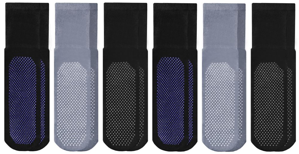 Wholesale Multi Purpose Diabetic Assorted Colors Rubber Silicone Gripper Bottom Slipper Sock Size 9-11 Bulk Yacht & Smith