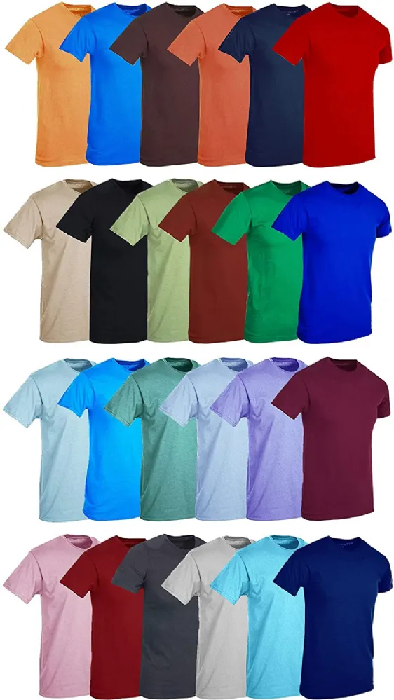 60 Wholesale Mens Cotton Crew Neck Short Sleeve T Shirt, Colors, Size 2x Large - at wholesalesockdeals.com