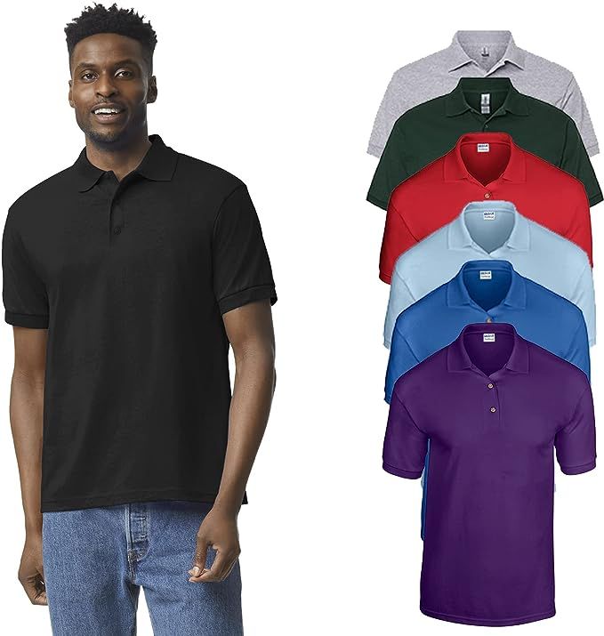 72 Wholesale Gildan Mens Plus Size Performance Assorted Color Golf Polo Shirts Size 5x