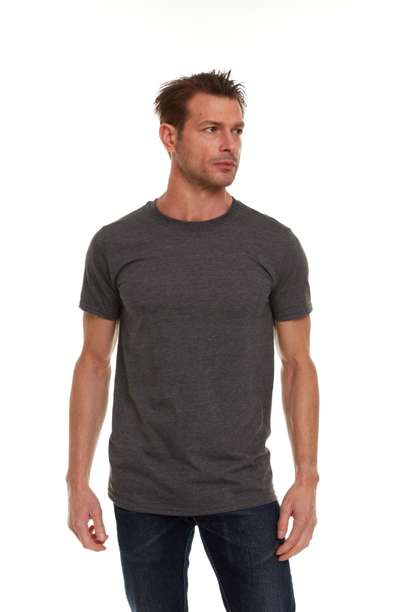36 Pieces Mens Cotton Short Sleeve T Shirts Charcoal Gray Size Small ...