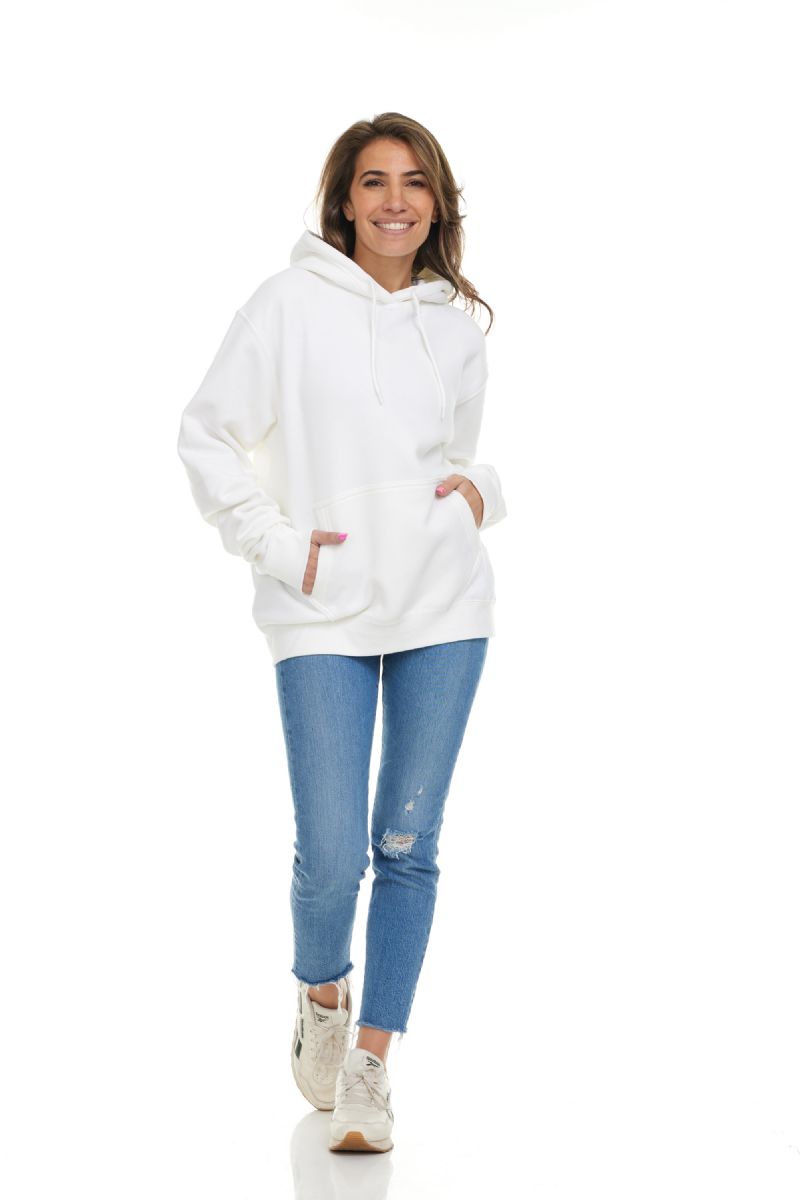 180 Pieces Womens Cotton Over Sized Hoodie White Size 2xl