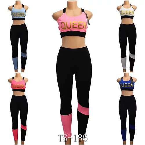 12 Sets Set Queen Print Sports Bra Set Size S / M - Womens Active Wear