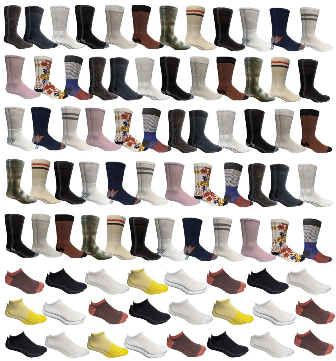 960 Pairs of Sock Pallet Deal Mixed Assorted Random Colors For Men