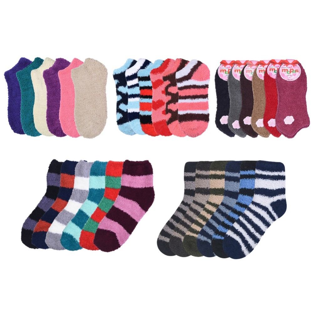 72 Pairs of Socks Women's Warm Fuzzy Slipper Soft Plush Cozy Casual