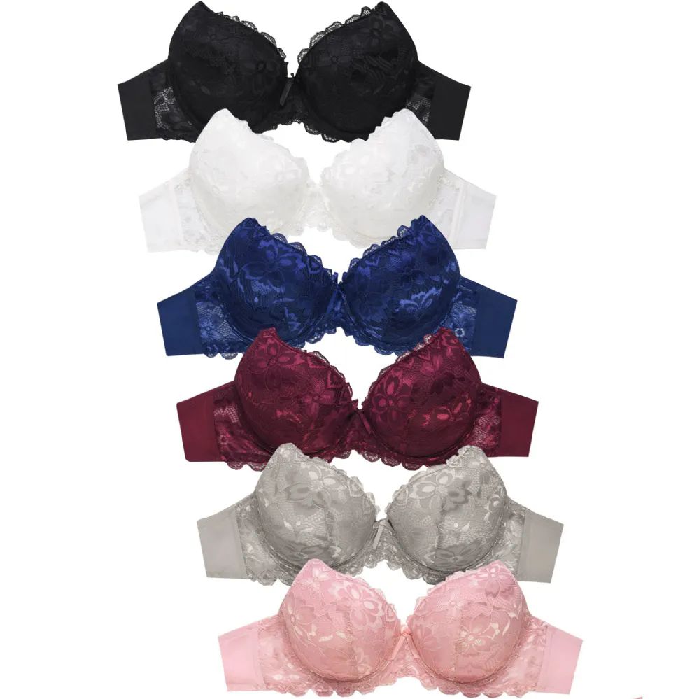 36 Wholesale Lacey Ladys Wireless, No Pad Mama Bra Assorted Color Size 42b