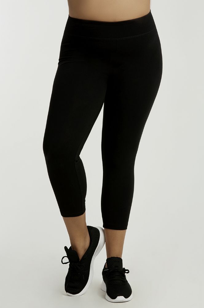 36 Wholesale Sofra Ladies Cotton Capri Leggings Plus Size Black Size 3xl