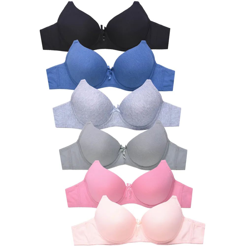 288 Pieces Sofra Ladies Full Cup Plain Lace Cotton Bra B Cup