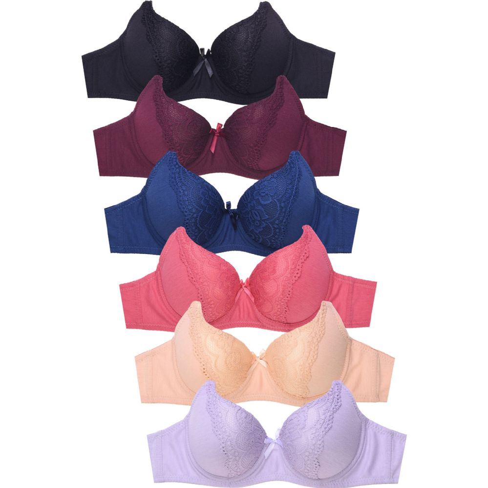 36 Wholesale Rose Lady's Padded Wireless Bra In Size 44d - at 