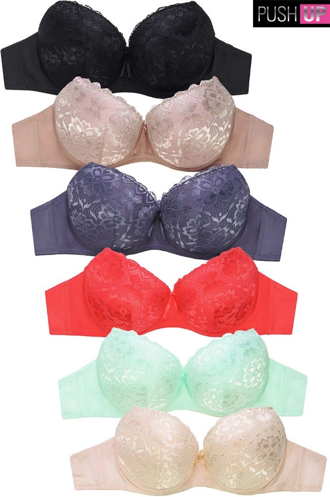 216 Pieces of Sofra Ladies Demi Cup Lace Push Up Bra