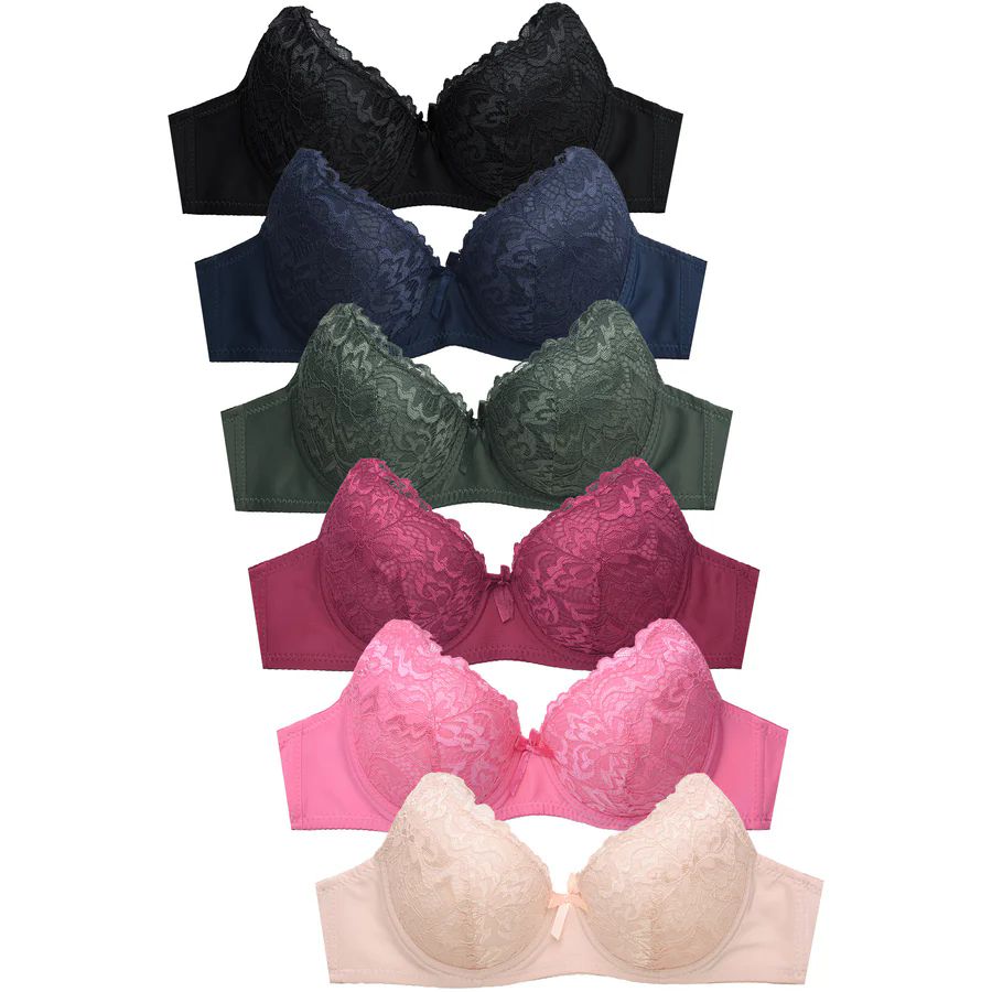 144 Pieces of Sofra Ladies Full Cup Lace Bra Size 36C