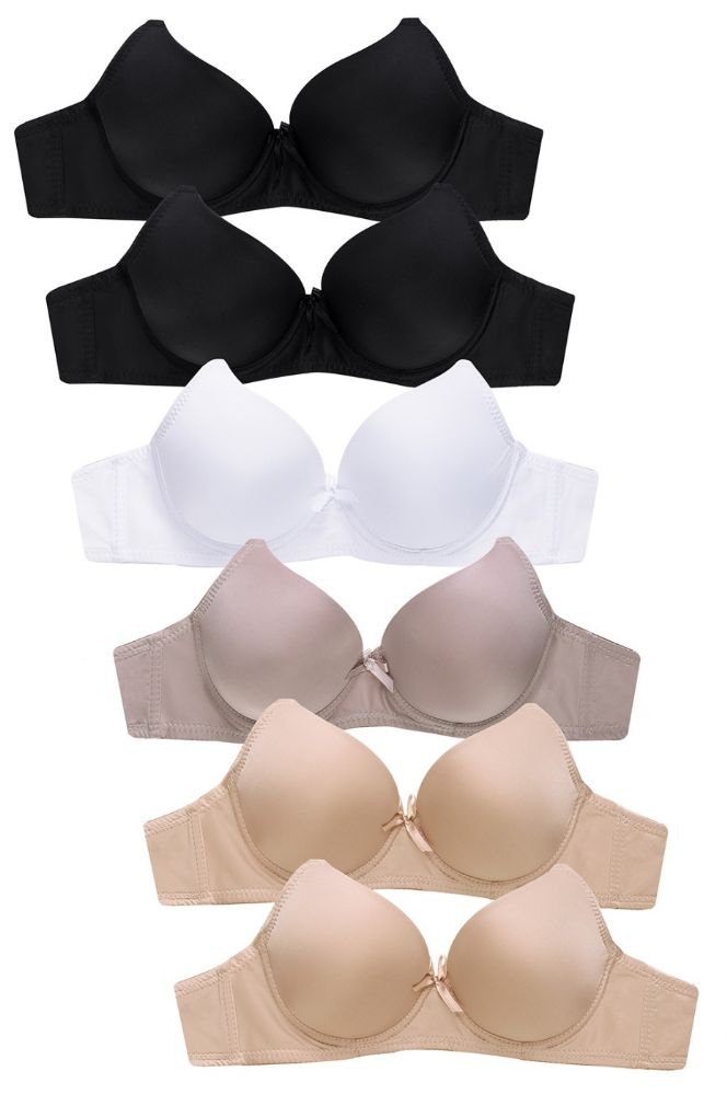 288 Wholesale Sofra Ladies Full Cup Plain Cotton Bra B Cup - at