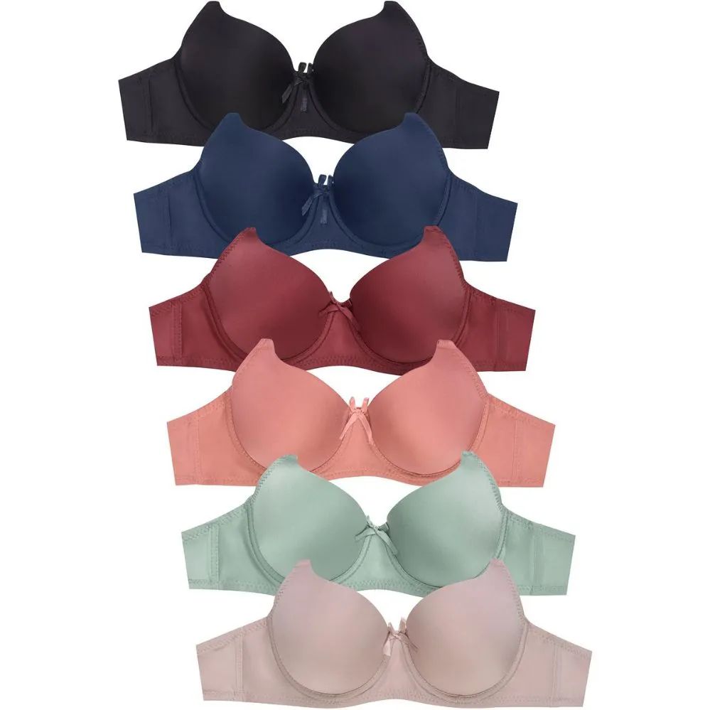 288 Wholesale Sofra Ladies Full Cup Plain Cotton Bra B Cup - at 