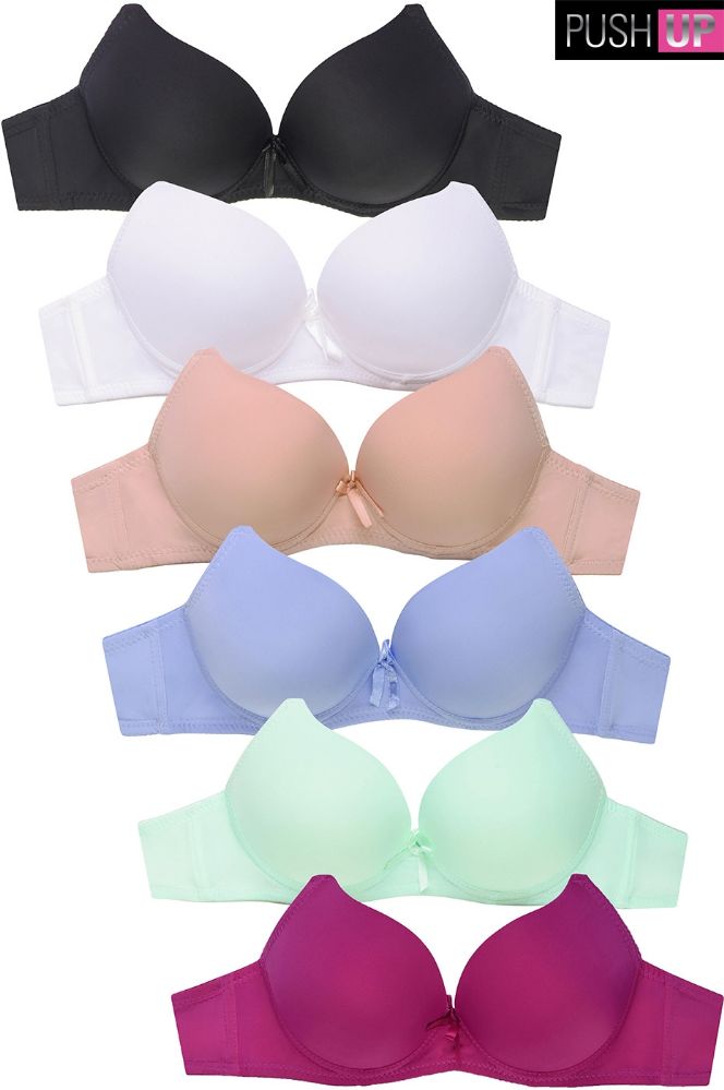 216 Wholesale Sofra Ladies Cotton Plain/lace Full Cup Bra C Cup - at 