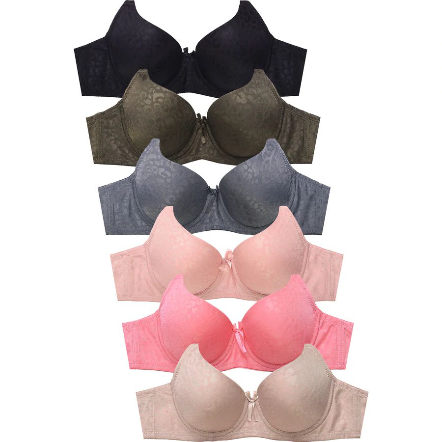 216 Wholesale Sofra Ladies Full Cup Plain Lace Push Up Bra B Cup