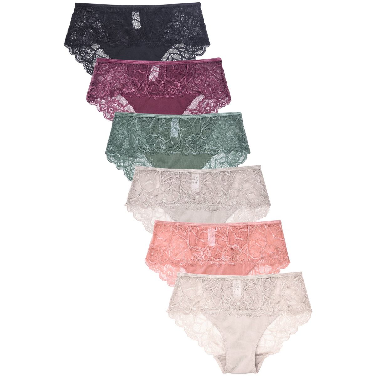216 Pieces of Sofra Ladies Lace Detail Hipster Panty Size Small