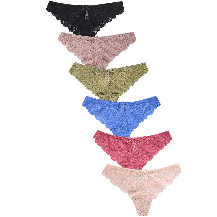 288 Pieces Sofra Ladies Lace Thong Panty Size xl - Womens Panties