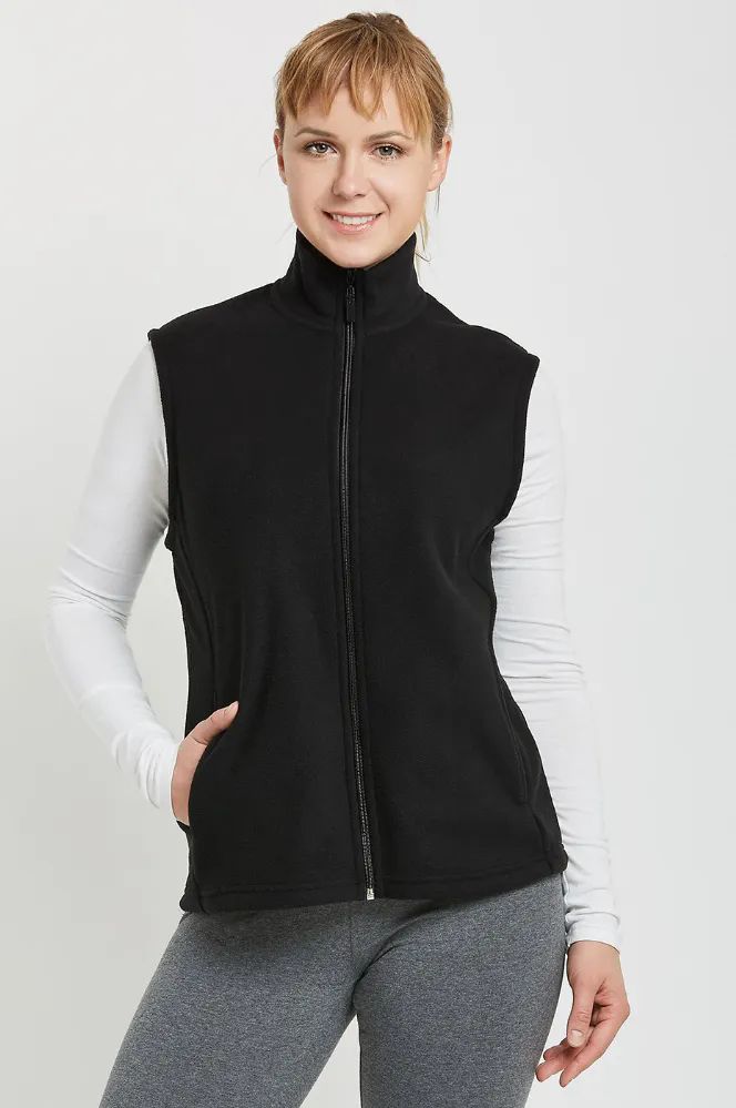 12 Wholesale Sofra Ladies Polar Fleece Vest Size L - at