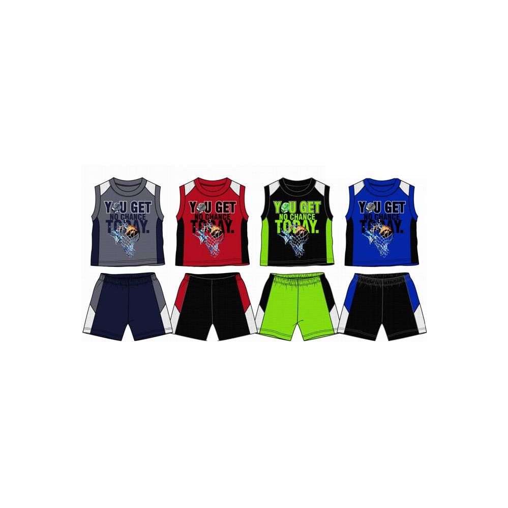 48 Pieces of Spring Boys Close Mesh Short Sets Size 4-7