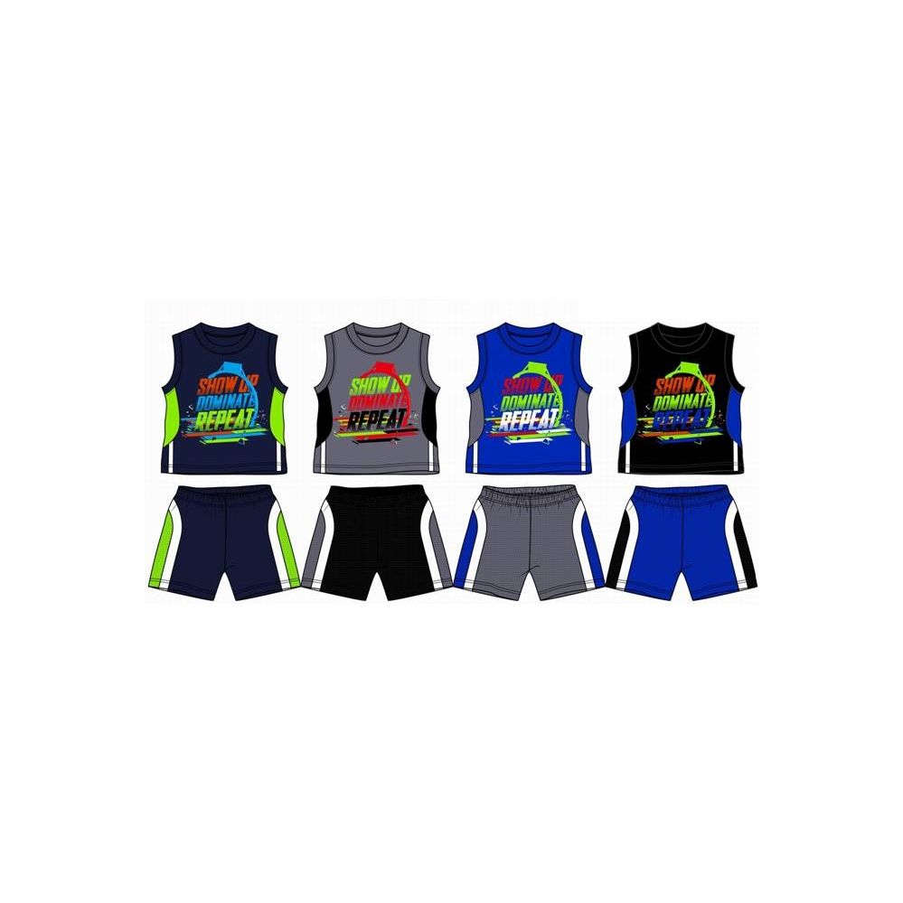 48 Pieces of Spring Boys Jersey Top With Close Mesh Short Sets Size Infant
