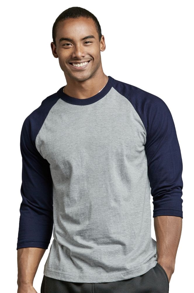 30 Pieces Top Pro Mens Baseball Tee Size 3x Large In Navy And Light Grey - Mens T-Shirts