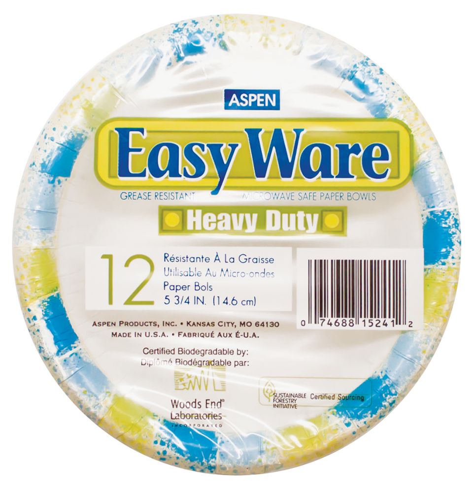 24 Pieces Easy Ware Print Design 12ct 12 Oz Paper Bowl Heavy Duty