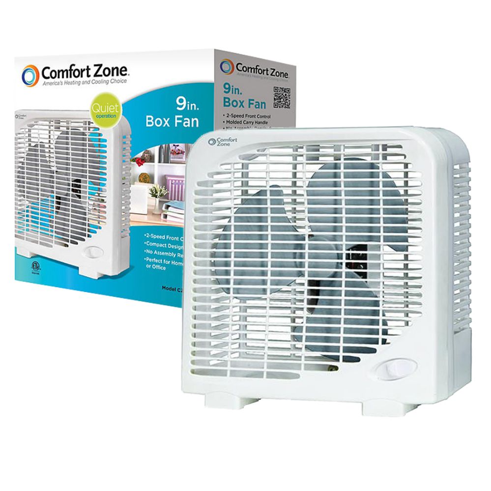 6 Wholesale Comfort Zone Fan 9 Inch 2 Speed Box Fan Etl Approved At Wholesalesockdeals Com