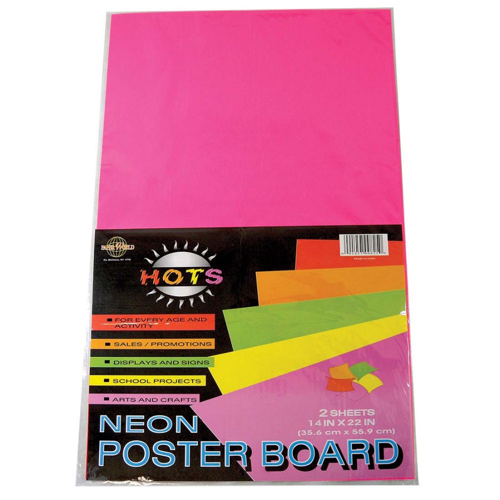 36 Pieces Poster Board 14 X22in 2 Pack Neon Pink And Yellow Poster