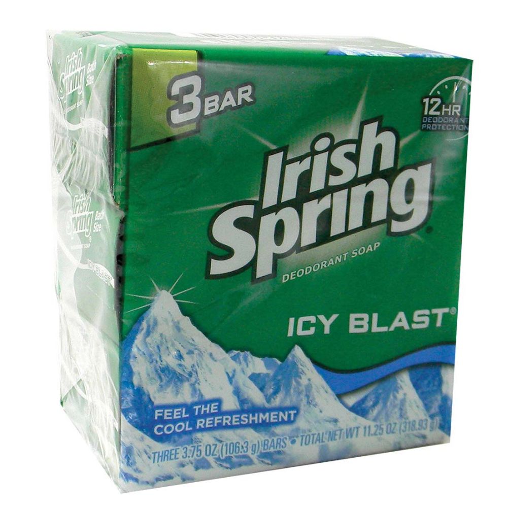 18 Pieces Irish Spring Bar Soap 3.75 Oz 3 Pk Icy Blast - Soap & Body Wash