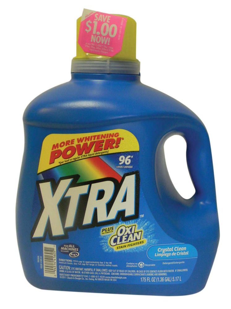 4 Wholesale Xtra Liquid Laundry Detergent 175 Oz 96 Loads Concentrated Oxi Clean at