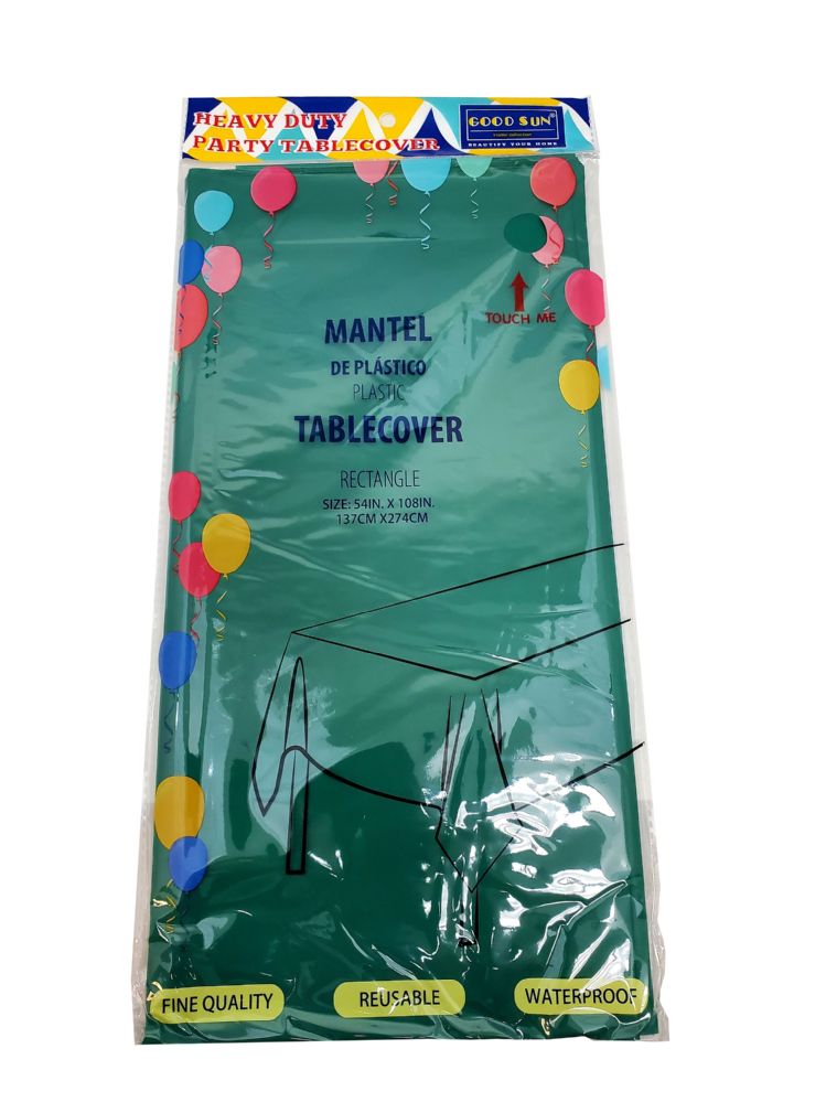 48 Wholesale Plastic Table Cover 54x108 Green Hunter