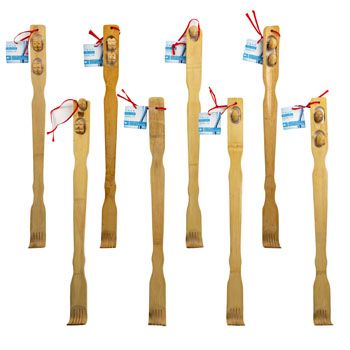 96 Wholesale Back Scratcher 20in Bamboo 8 Ast With Massage Rollers Hba ht